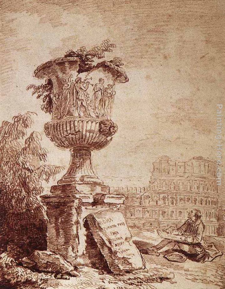 The Draughtsman of the Borghese Vase painting - Hubert Robert The Draughtsman of the Borghese Vase art painting